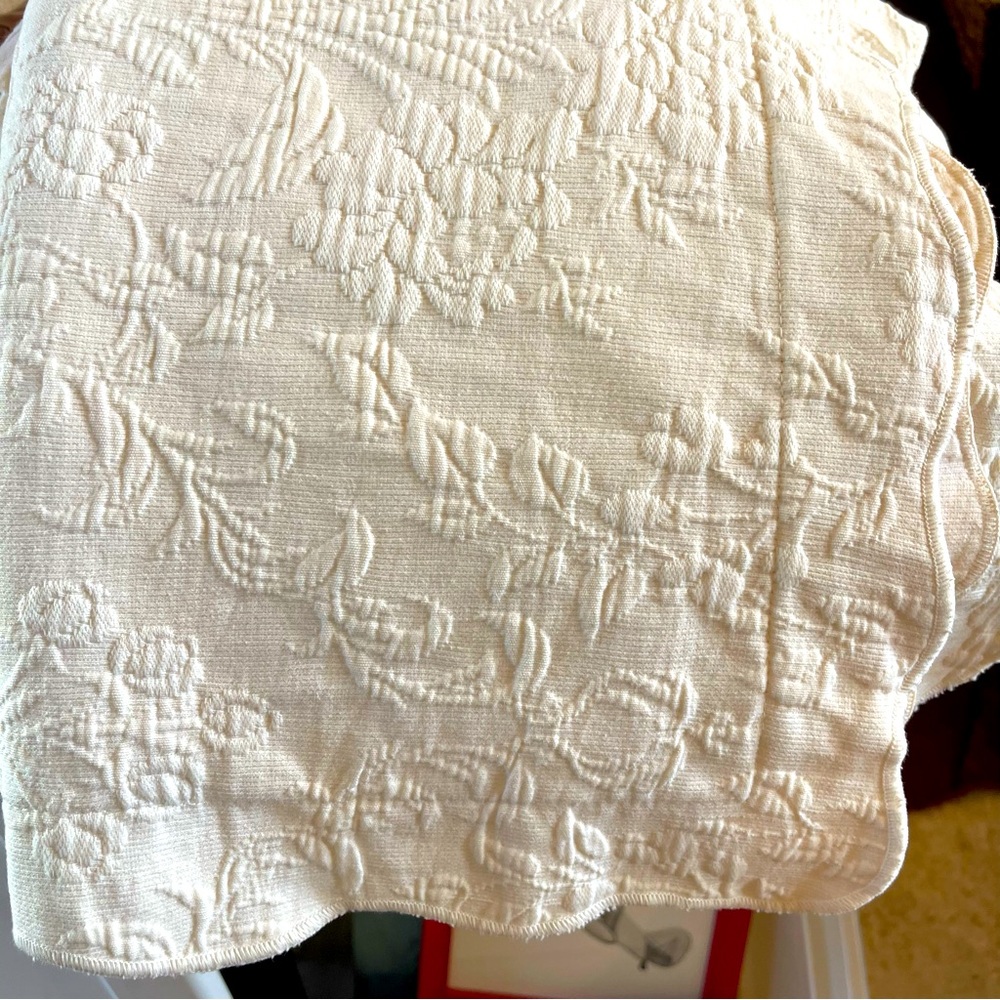 Vtg Spiegel’s scalloped standard ivory sham